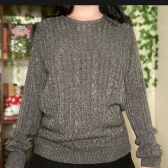Geoffrey Beene Men's Heathered Grey Cable Knit Sweater  size  XL - Picture 1 of 3